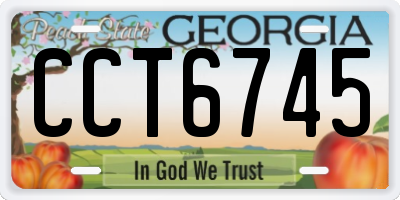 GA license plate CCT6745