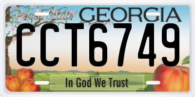 GA license plate CCT6749