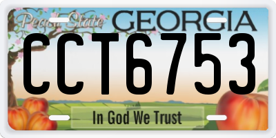 GA license plate CCT6753