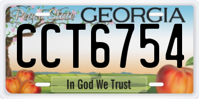 GA license plate CCT6754