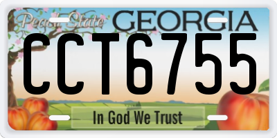 GA license plate CCT6755