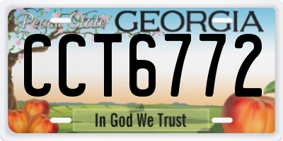 GA license plate CCT6772