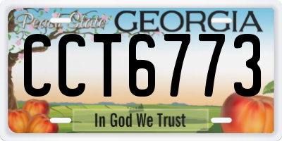 GA license plate CCT6773