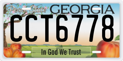 GA license plate CCT6778
