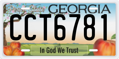 GA license plate CCT6781