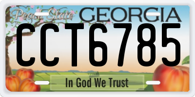 GA license plate CCT6785