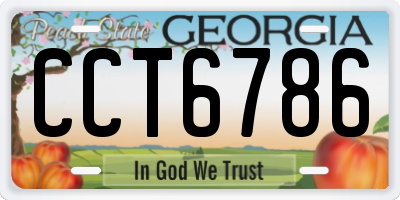 GA license plate CCT6786
