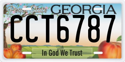GA license plate CCT6787