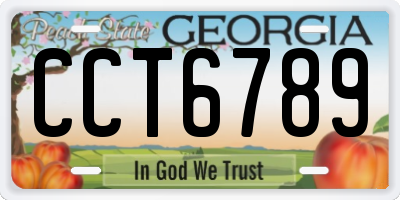 GA license plate CCT6789