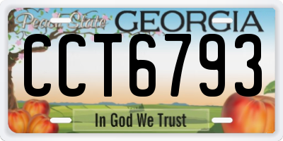 GA license plate CCT6793