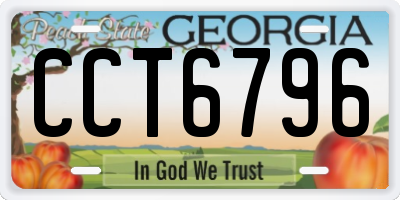GA license plate CCT6796