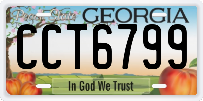 GA license plate CCT6799
