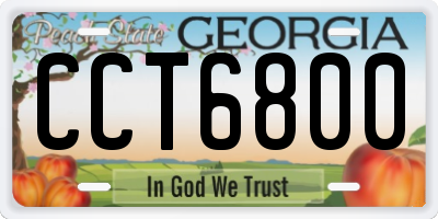 GA license plate CCT6800