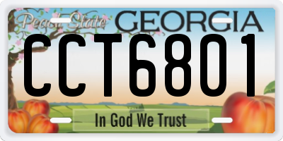 GA license plate CCT6801