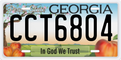 GA license plate CCT6804