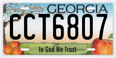 GA license plate CCT6807