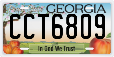 GA license plate CCT6809