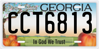 GA license plate CCT6813