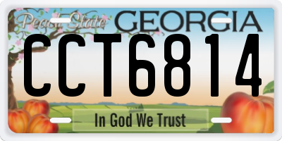 GA license plate CCT6814