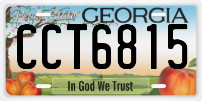 GA license plate CCT6815