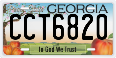 GA license plate CCT6820