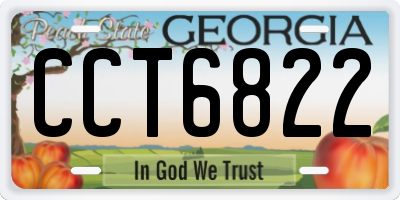 GA license plate CCT6822