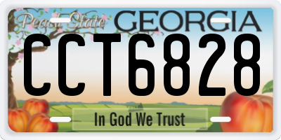 GA license plate CCT6828