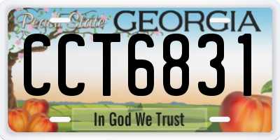 GA license plate CCT6831