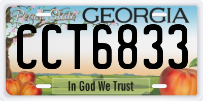 GA license plate CCT6833