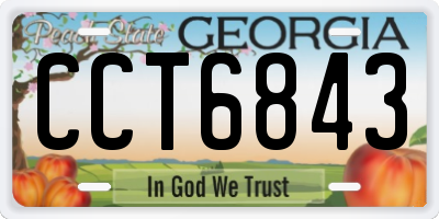 GA license plate CCT6843