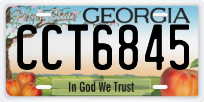 GA license plate CCT6845