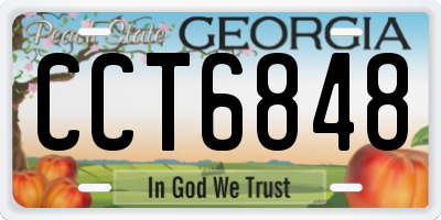 GA license plate CCT6848