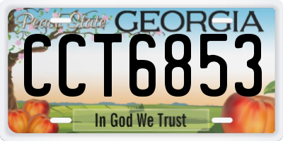 GA license plate CCT6853