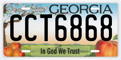 GA license plate CCT6868