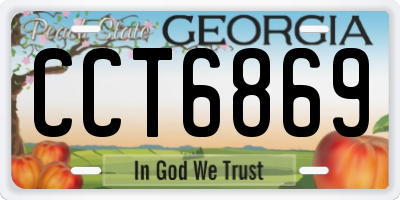 GA license plate CCT6869