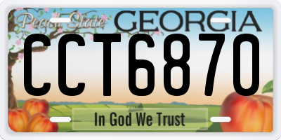 GA license plate CCT6870