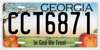 GA license plate CCT6871