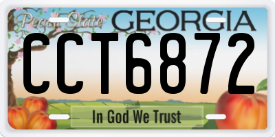 GA license plate CCT6872