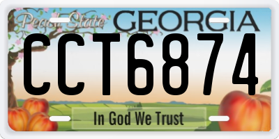 GA license plate CCT6874