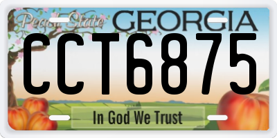 GA license plate CCT6875