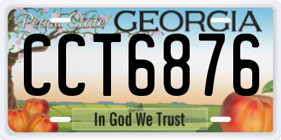 GA license plate CCT6876