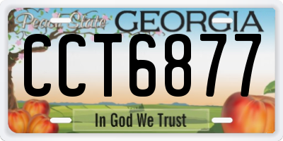 GA license plate CCT6877