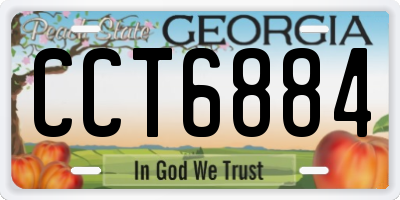 GA license plate CCT6884