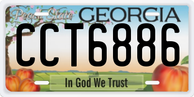 GA license plate CCT6886