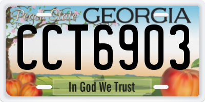 GA license plate CCT6903