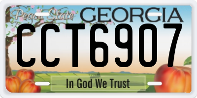 GA license plate CCT6907