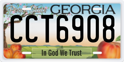 GA license plate CCT6908