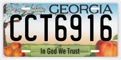 GA license plate CCT6916