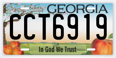 GA license plate CCT6919