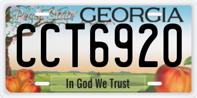 GA license plate CCT6920
